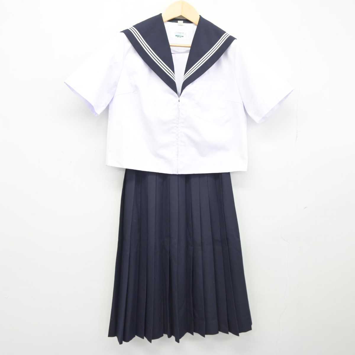 【中古】広島県 美浜野間中学校 女子制服 2点 (セーラー服・スカート) sf046011