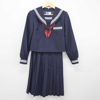 【中古】岐阜県 巣南中学校 女子制服 3点 (セーラー服・スカート) sf046017