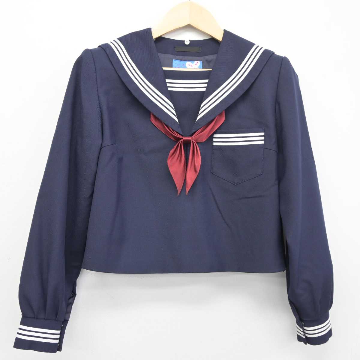 【中古】岐阜県 巣南中学校 女子制服 3点 (セーラー服・スカート) sf046017