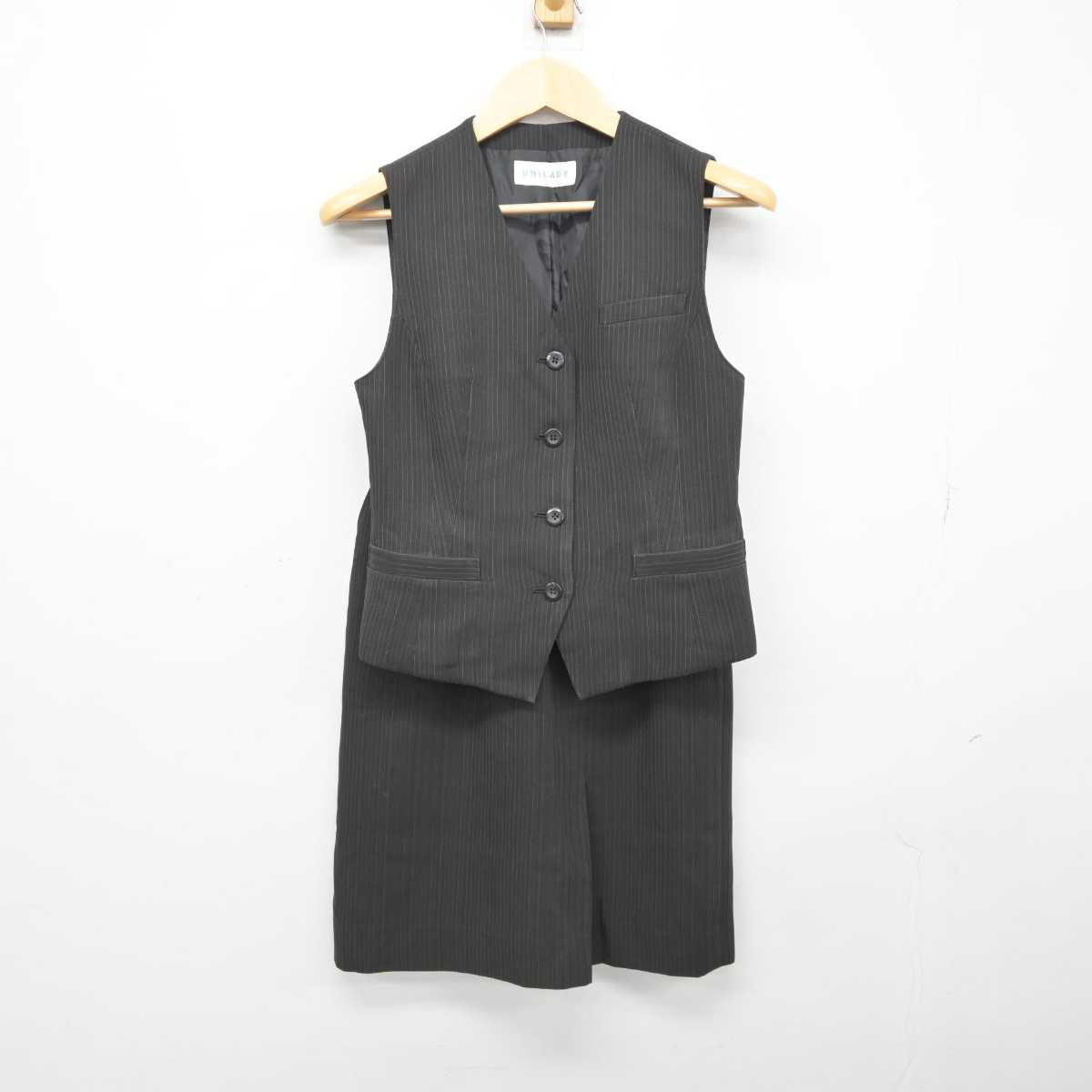 【中古】 事務服 女子制服 2点 (ベスト・スカート) sf046051