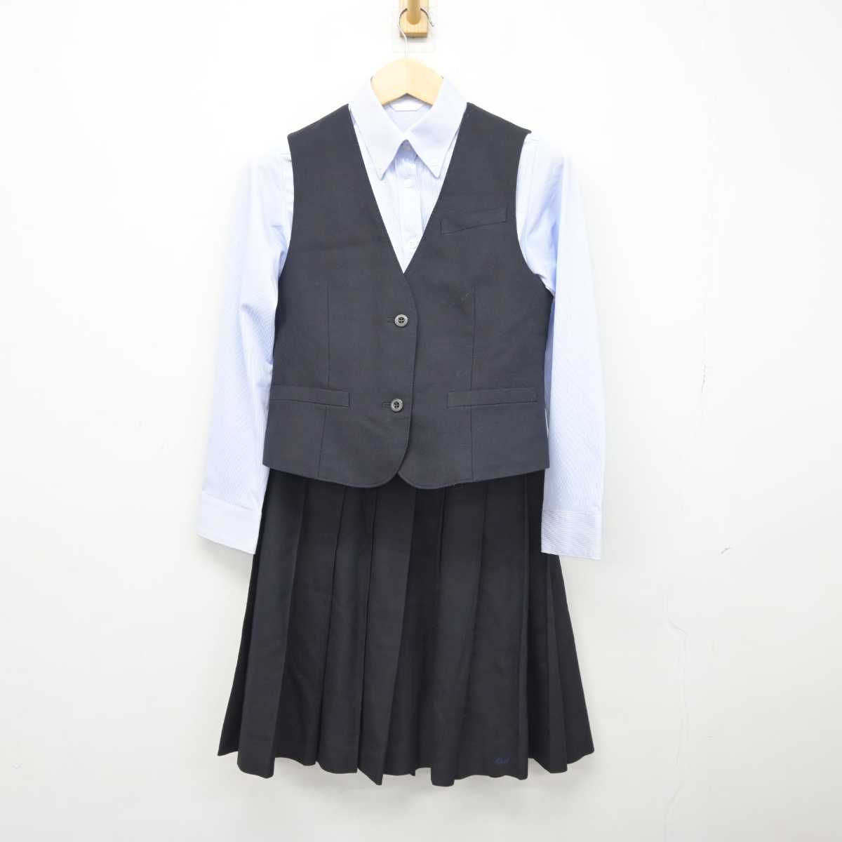 【中古】熊本県 千原台高等学校 女子制服 4点 (ブレザー・ベスト・シャツ・スカート) sf046059