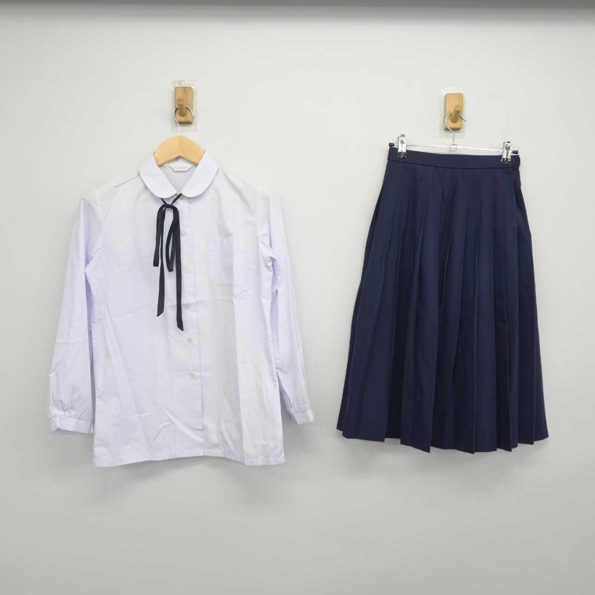 中古】香川県 三木町立三木中学校 女子制服 3点 (シャツ・スカート