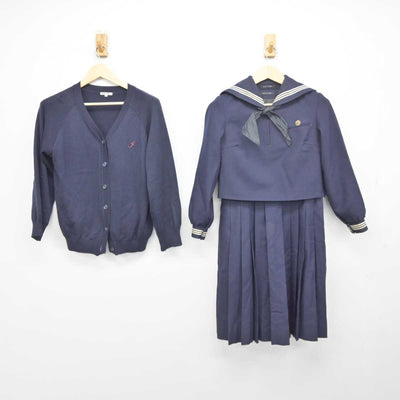 【中古】福岡県 筑紫女学園中学高等学校 女子制服 4点 (セーラー服・ニット・ジャンパースカート) sf046082