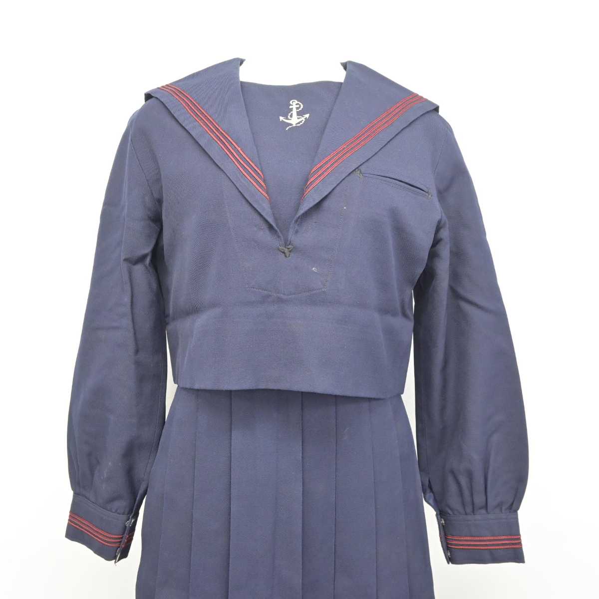 【中古】福岡県 福岡女学院高等学校 女子制服 2点 (セーラー服・ジャンパースカート) sf046130