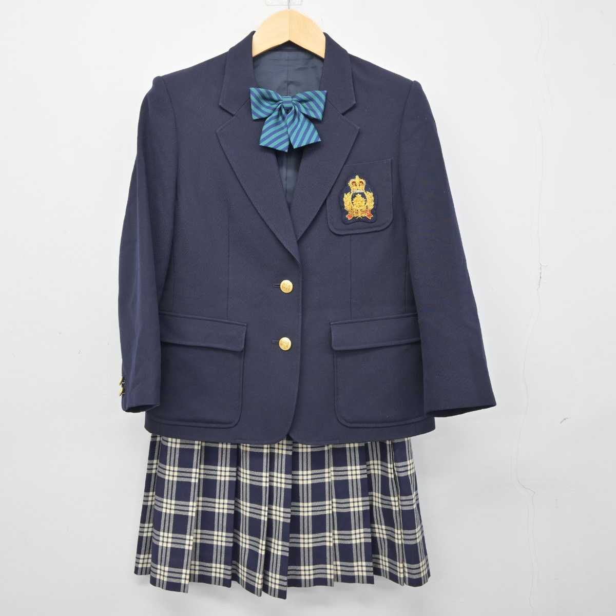 【中古】千葉県 流通経済大学付属柏高等学校 女子制服 4点 (ブレザー・ニットベスト・スカート) sf046132