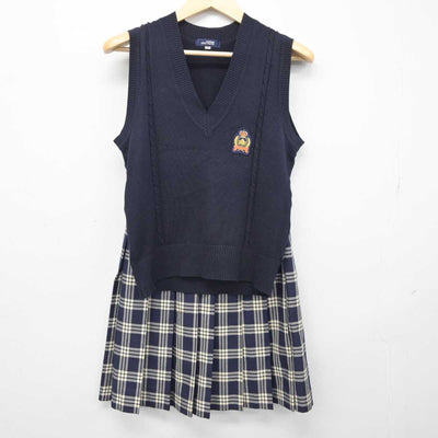 【中古】千葉県 流通経済大学付属柏高等学校 女子制服 4点 (ブレザー・ニットベスト・スカート) sf046132