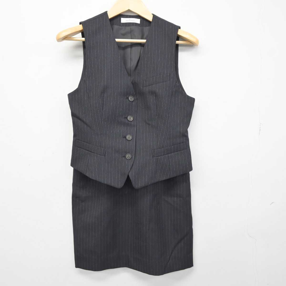 【中古】 事務服 女子制服 2点 (ベスト・スカート) sf046136