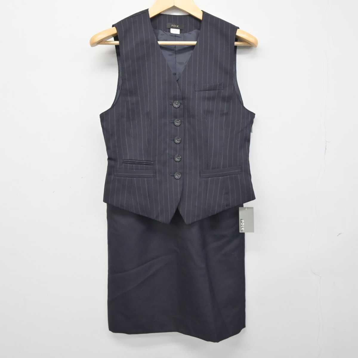 【中古】 事務服 女子制服 2点 (ベスト・スカート) sf046138