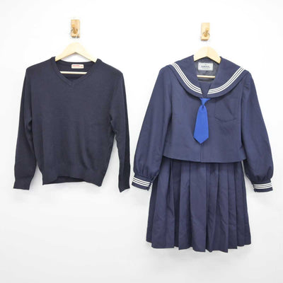 【中古】千葉県 旭市立第一中学校 女子制服 4点 (ニット・セーラー服・スカート) sf046160