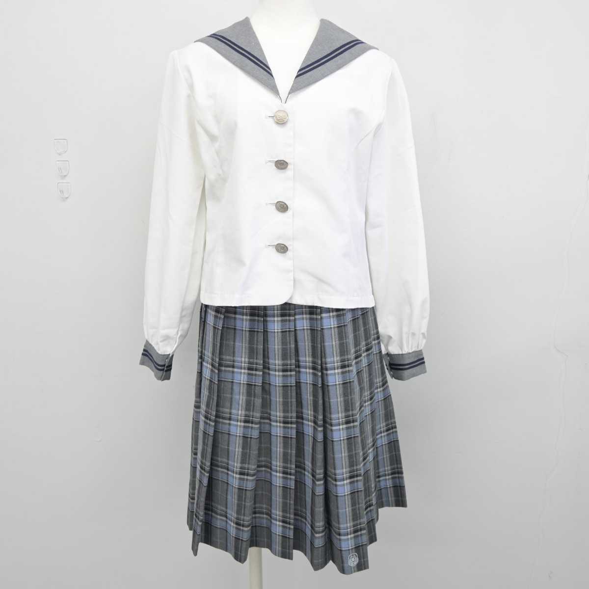 【中古】広島県 進徳女子高等学校 女子制服 2点 (セーラー服・スカート) sf046162