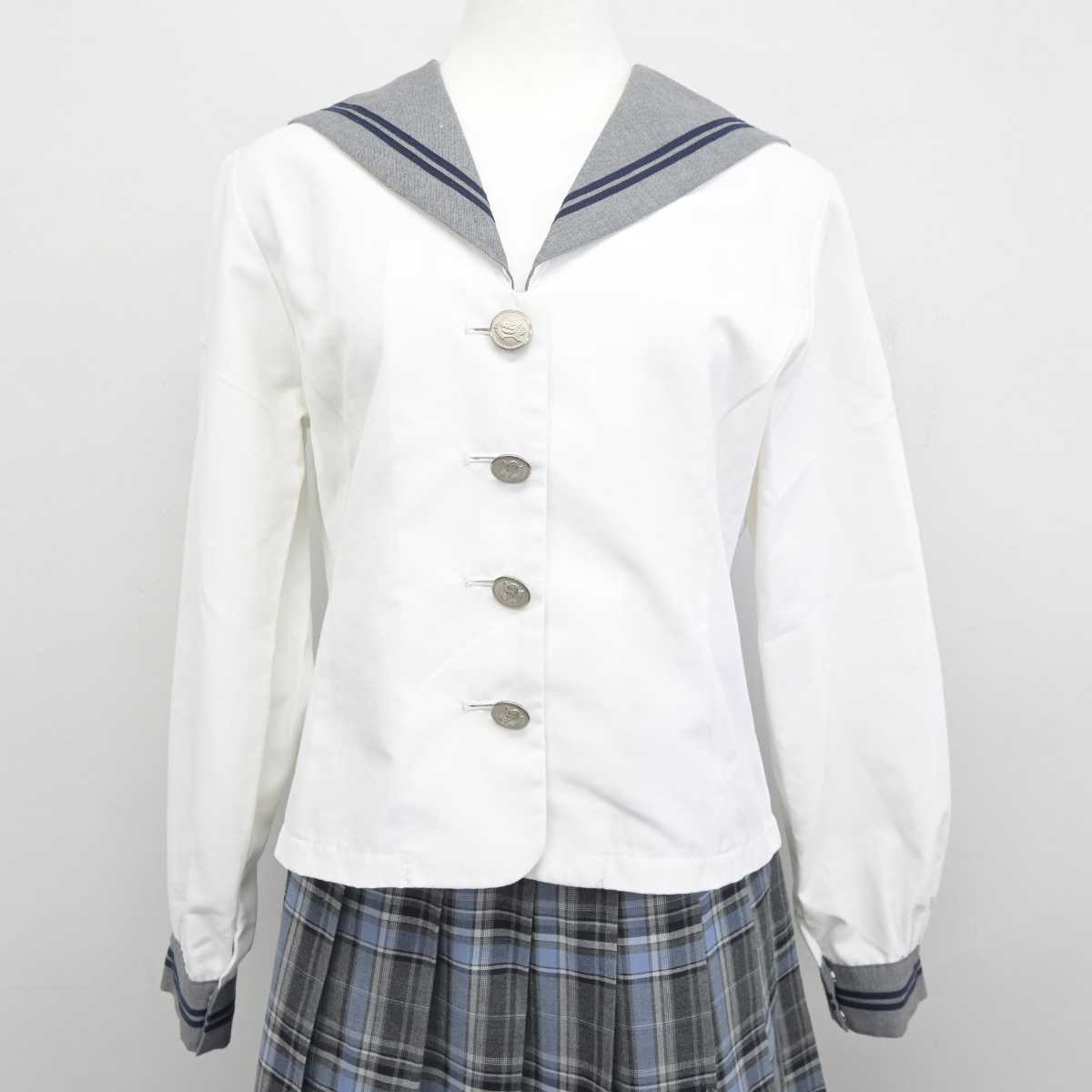 【中古】広島県 進徳女子高等学校 女子制服 2点 (セーラー服・スカート) sf046162