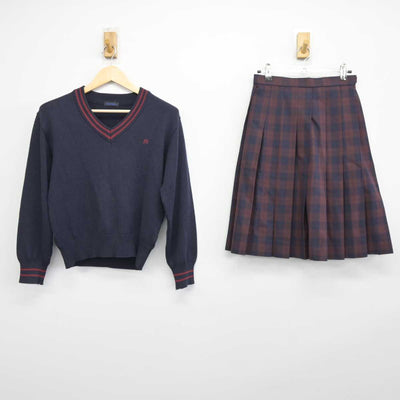 【中古】京都府 京都明徳高等学校/旧制服 女子制服 2点 (ニット・スカート) sf046190