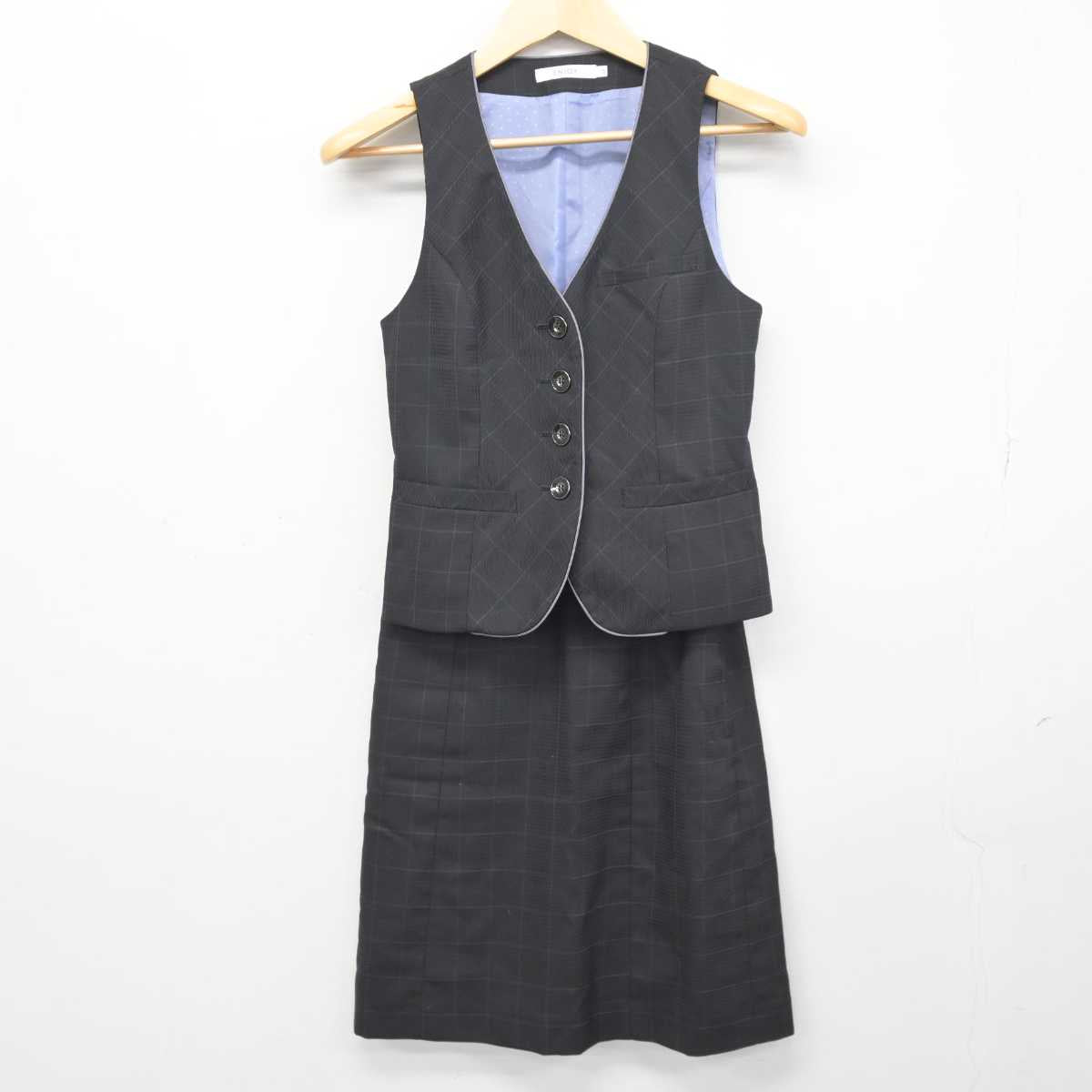 【中古】 事務服 女子制服 3点 (ジャケット・ベスト・スカート) sf046219