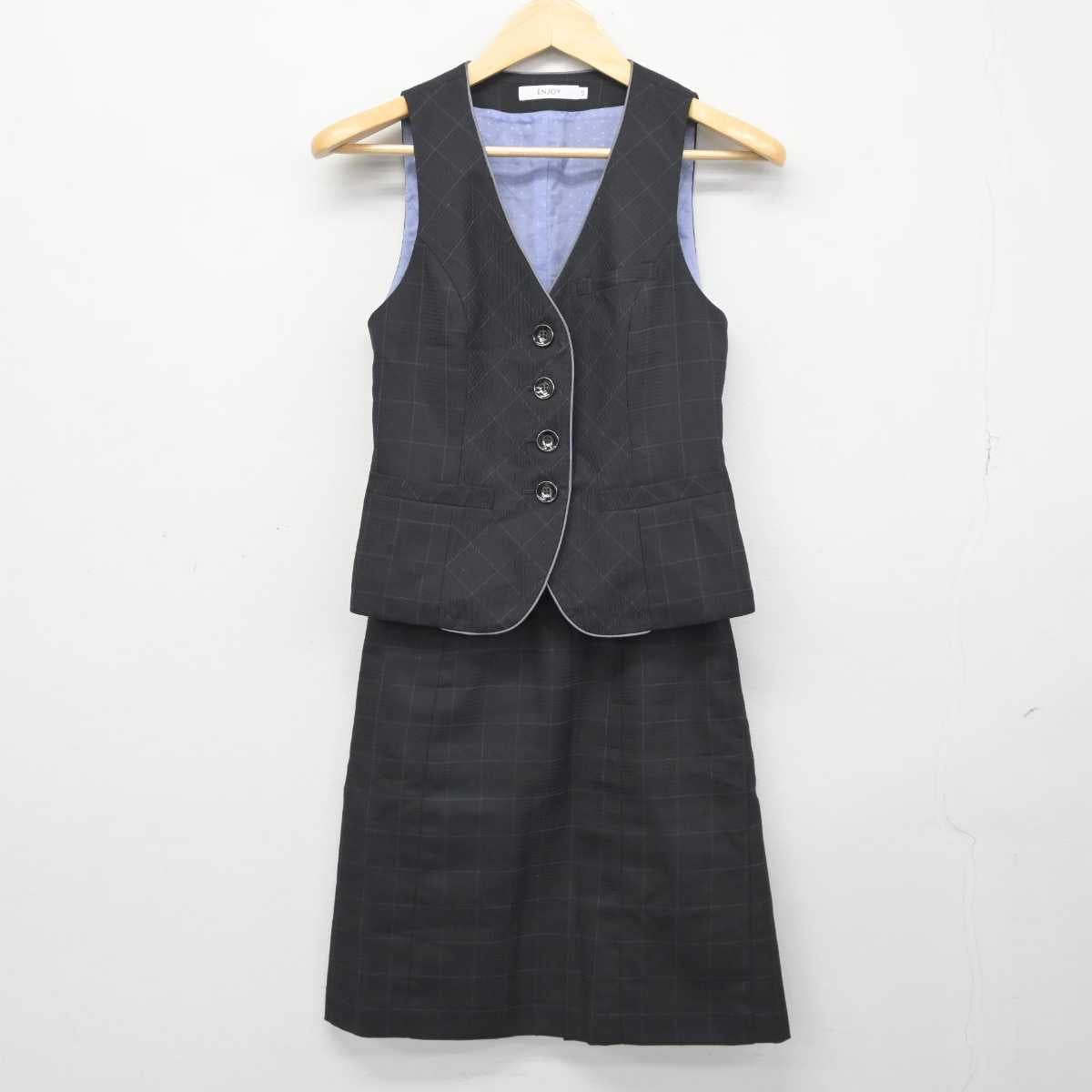 【中古】 事務服 女子制服 3点 (ジャケット・ベスト・スカート) sf046220