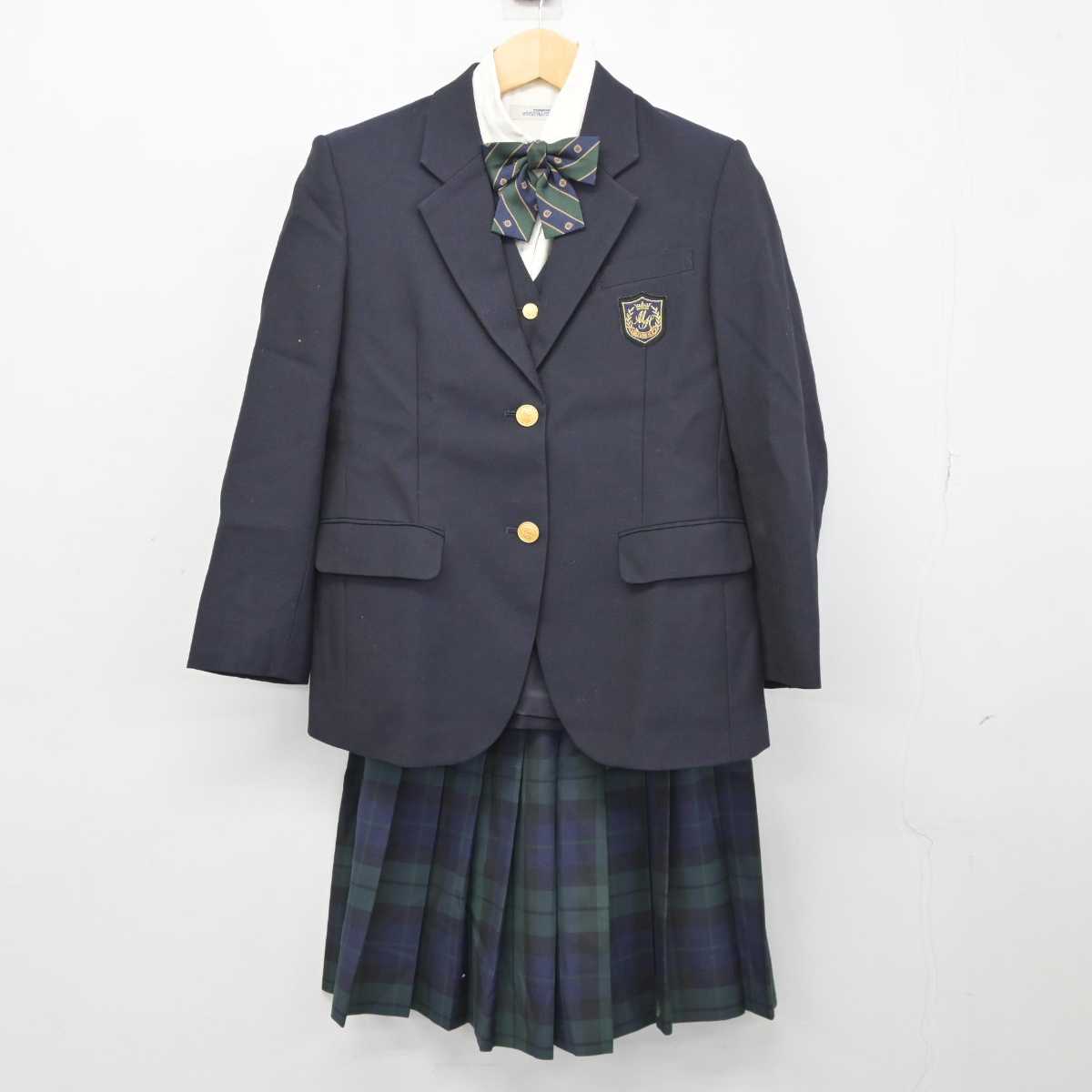 【中古】愛知県 愛知みずほ大学瑞穂高等学校 女子制服 5点 (ブレザー・シャツ・ベスト・スカート) sf046228