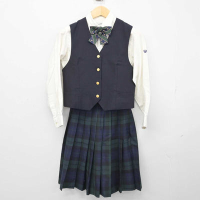 【中古】愛知県 愛知みずほ大学瑞穂高等学校 女子制服 5点 (ブレザー・シャツ・ベスト・スカート) sf046228