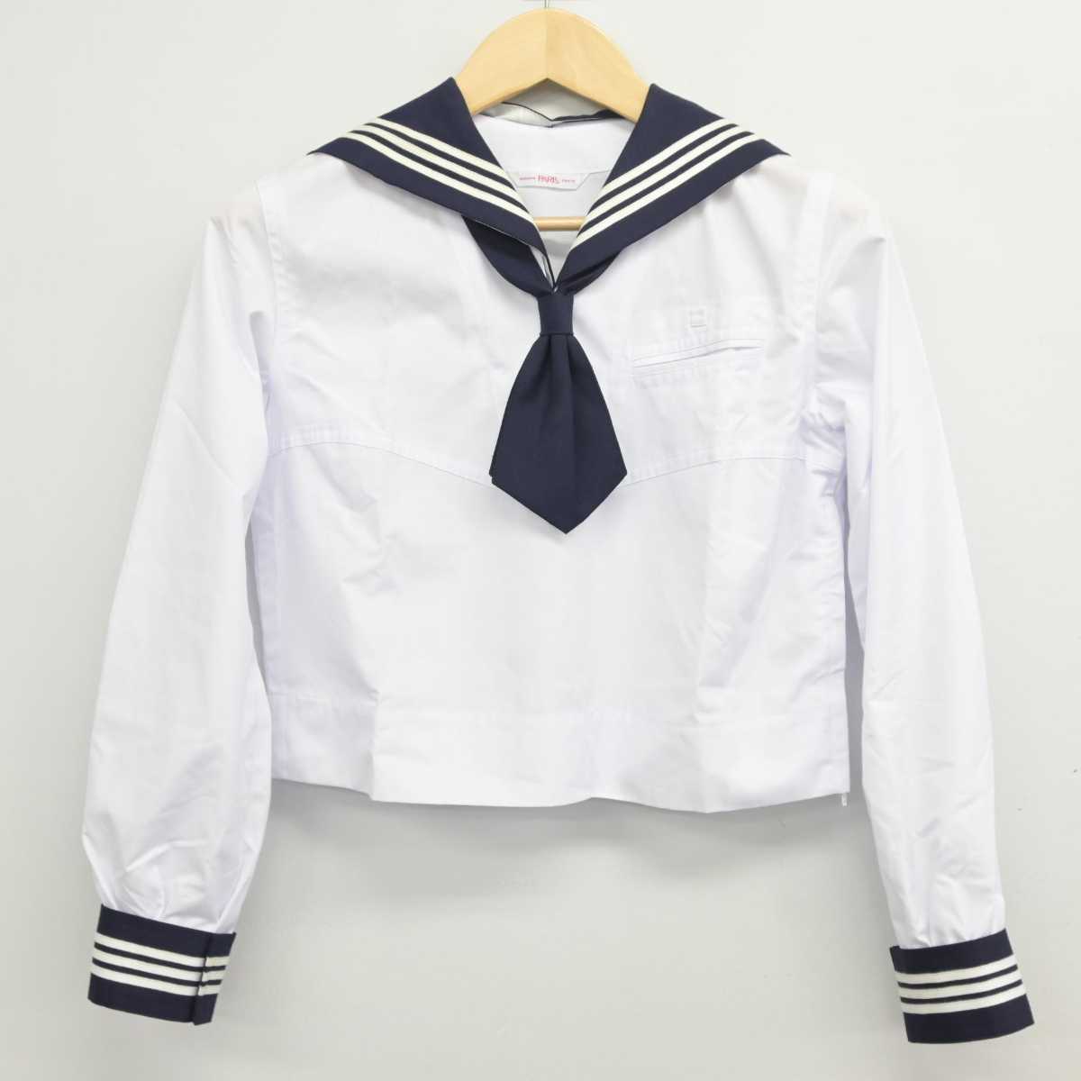 【中古】東京都 十文字高等学校 女子制服 4点 (セーラー服・ニット・スカート) sf046238