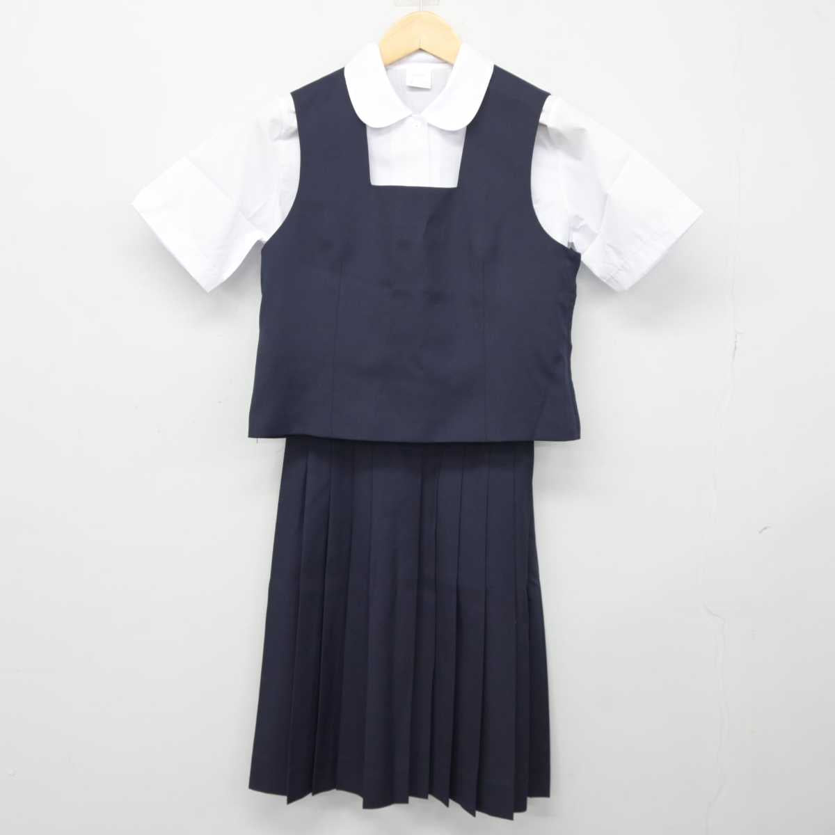 【中古】神奈川県 井田中学校 女子制服 3点 (シャツ・ベスト・スカート) sf046249