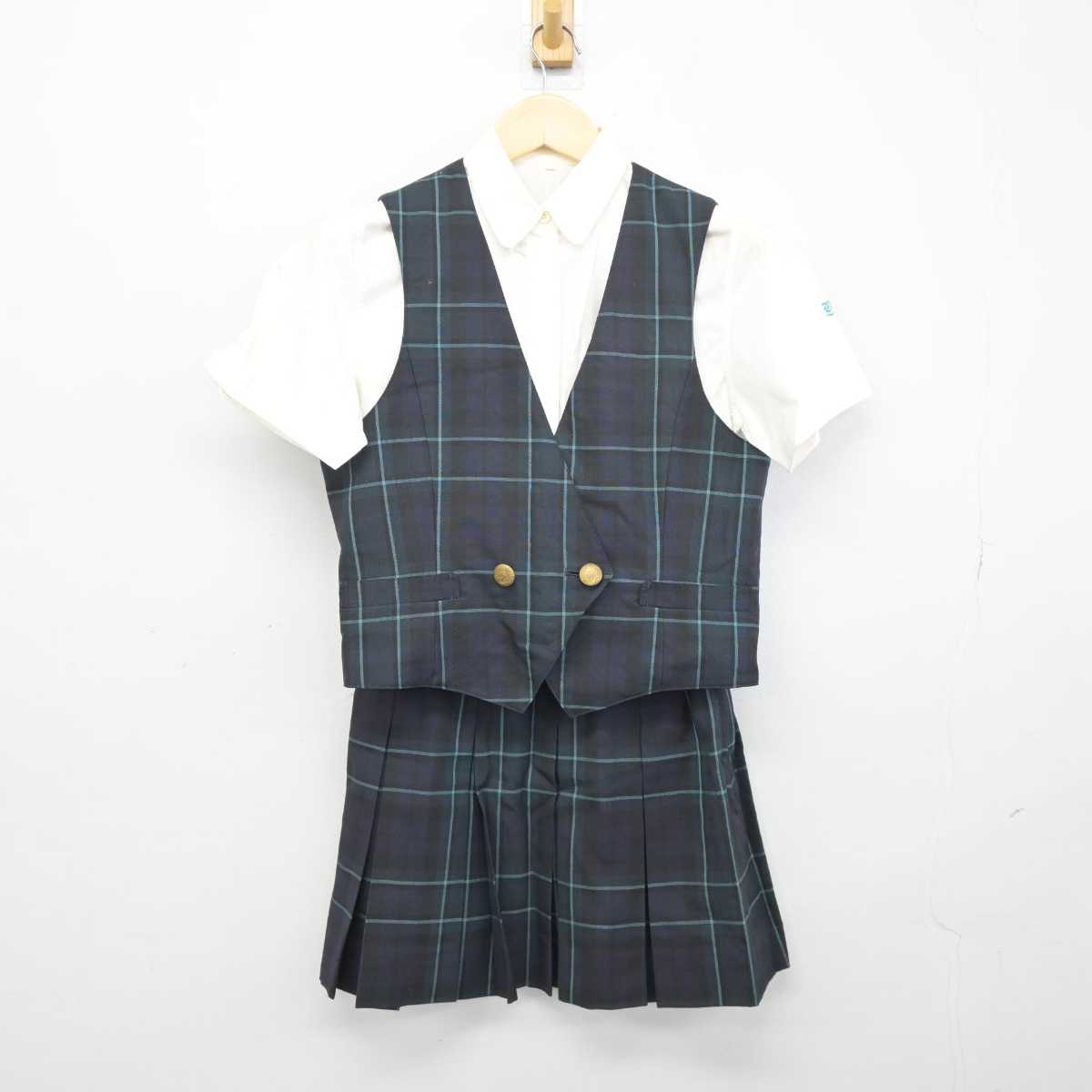 【中古】埼玉県 山村国際高等学校 女子制服 3点 (ベスト・シャツ・スカート) sf046274