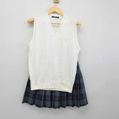 【中古】東京都 大成高等学校 女子制服 2点 (ニットベスト・スカート) sf046298