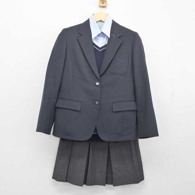 【中古】東京都 大成高等学校 女子制服 4点 (ブレザー・ニット・シャツ・スカート) sf046299