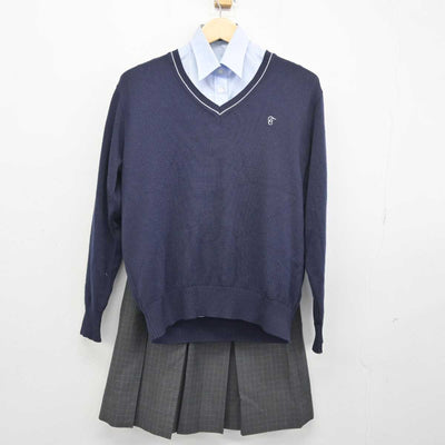 【中古】東京都 大成高等学校 女子制服 4点 (ブレザー・ニット・シャツ・スカート) sf046299