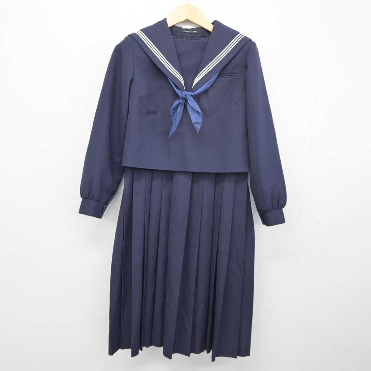 【中古】福岡県 当仁中学校 女子制服 3点 (セーラー服・ジャンパースカート) sf046312