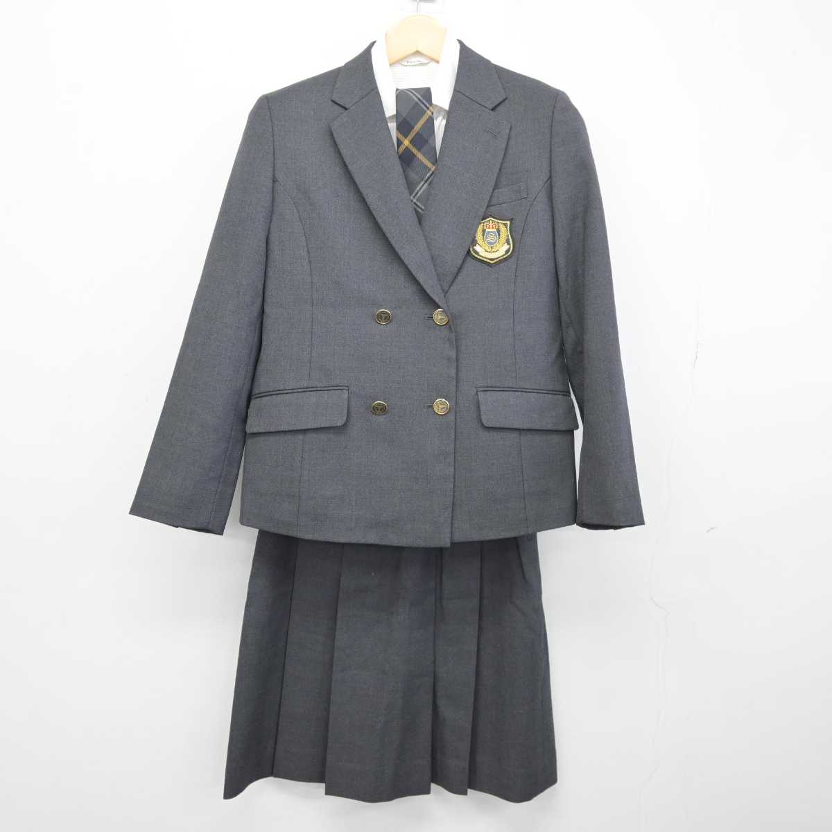 【中古】東京都 桜丘中学校高等学校 女子制服 5点 (ブレザー・ニット・シャツ・スカート) sf046315