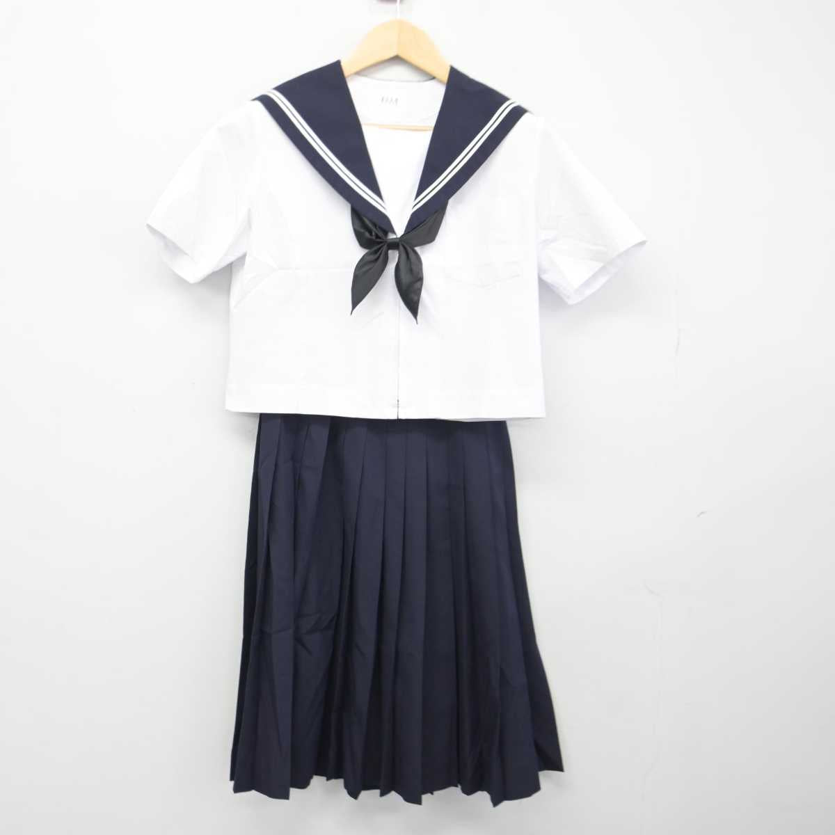 【中古】岐阜県 可児市立東可児中学校 女子制服 4点 (セーラー服・スカート) sf046328