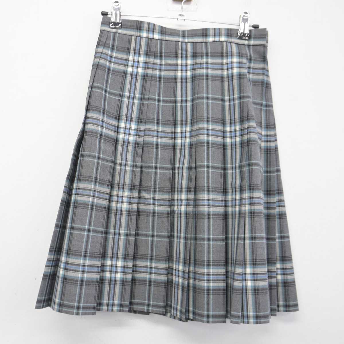 【中古】京都府 京都精華学園中学校高等学校 女子制服 3点 (ニットベスト・シャツ・スカート) sf046332