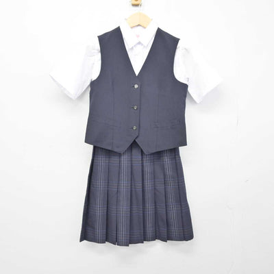 【中古】東京都 国立第三中学校 女子制服 3点 (ベスト・シャツ・スカート) sf046350