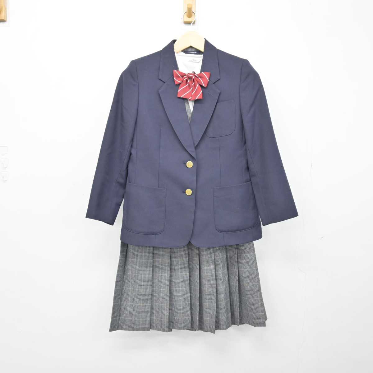 【中古】埼玉県 さいたま市立宮原中学校 女子制服 5点 (ブレザー・シャツ・ベスト・スカート) sf046360