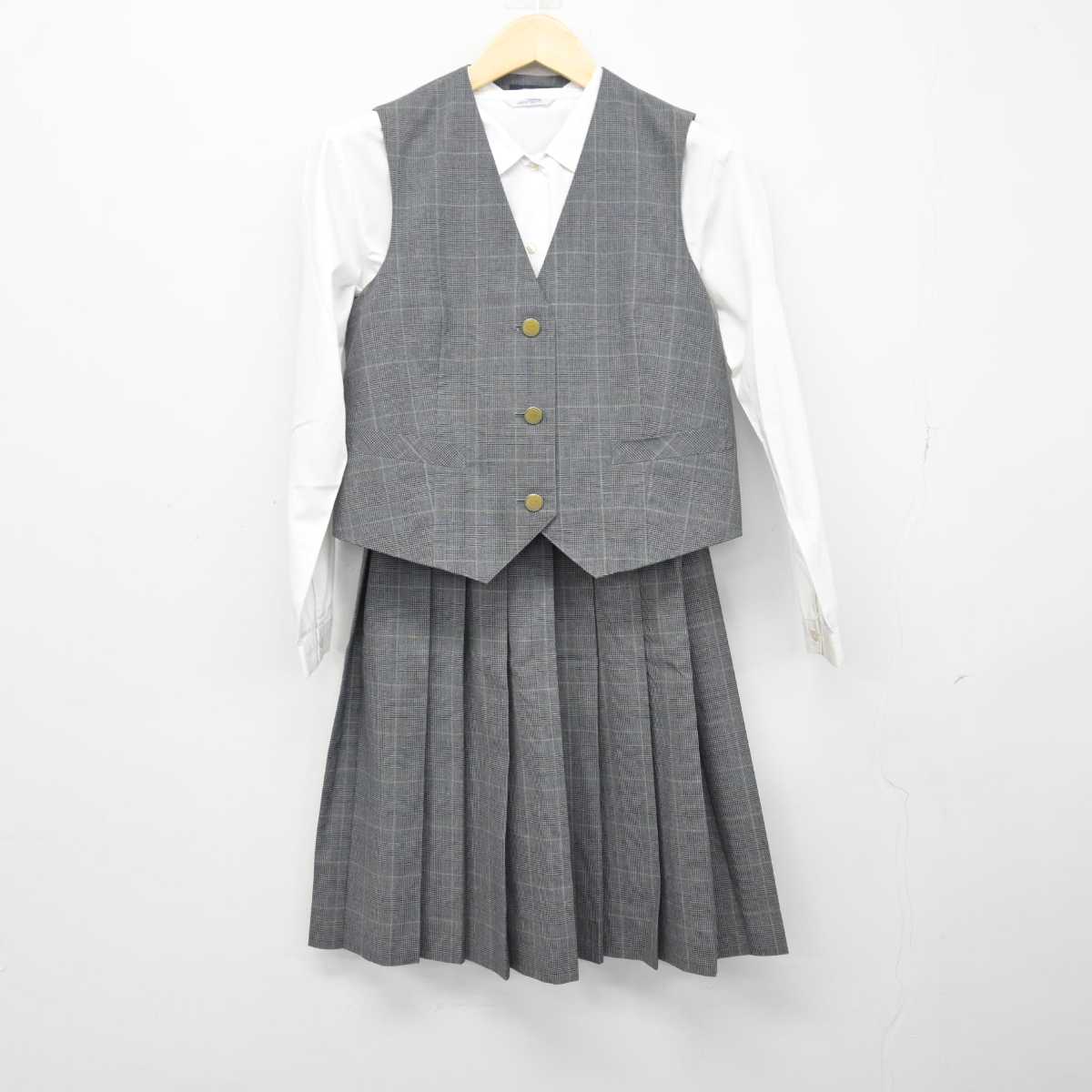 【中古】埼玉県 さいたま市立宮原中学校 女子制服 3点 (ベスト・シャツ・スカート) sf046361