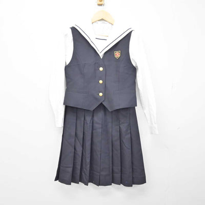 【中古】鹿児島県 国分中央高等学校 女子制服 3点 (ベスト・シャツ・スカート) sf046379