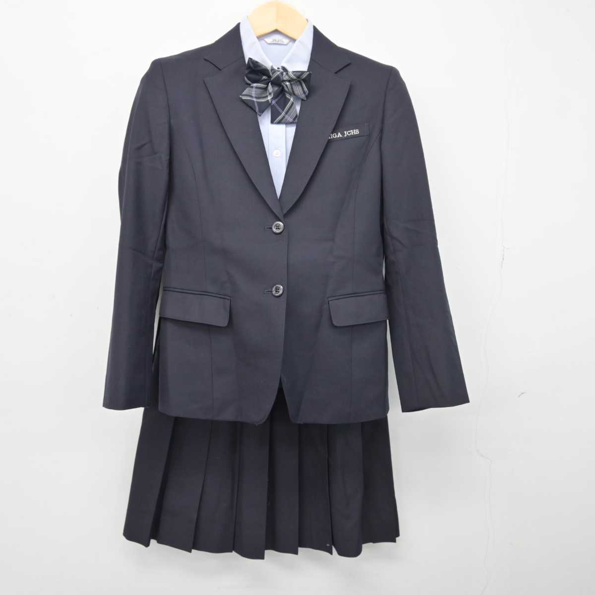 【中古】滋賀県 滋賀短期大学附属高等学校 女子制服 4点 (ブレザー・シャツ・スカート) sf046404