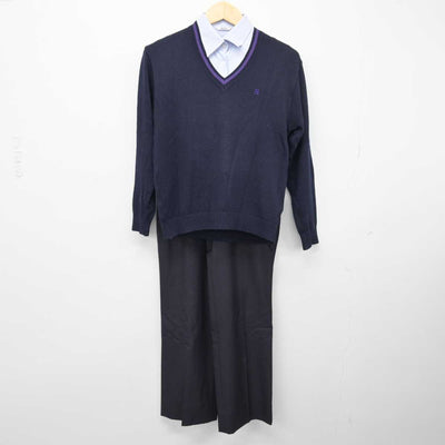 【中古】滋賀県 滋賀短期大学附属高等学校 女子制服 3点 (シャツ・ニット・ズボン) sf046405