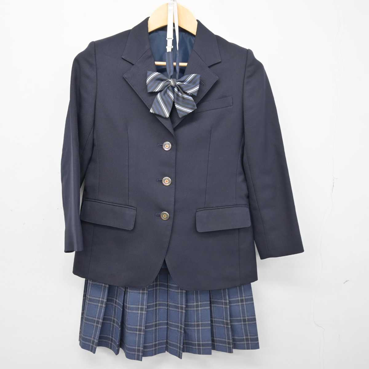 【中古】京都府 開睛小中学校 女子制服 4点 (ブレザー・スカート) sf046411