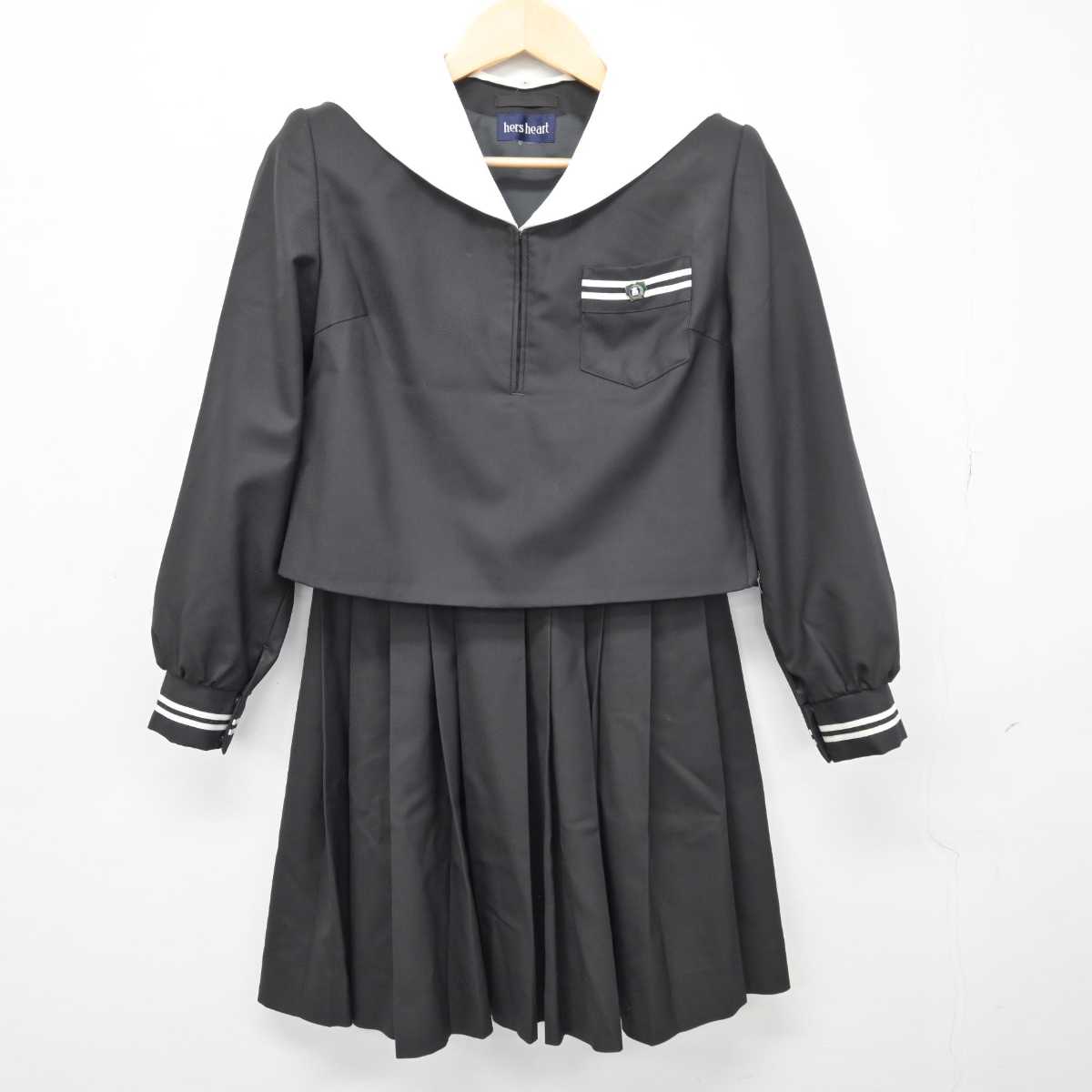 【中古】栃木県 足利短期大学附属高等学校 女子制服 3点 (セーラー服・スカート) sf046413