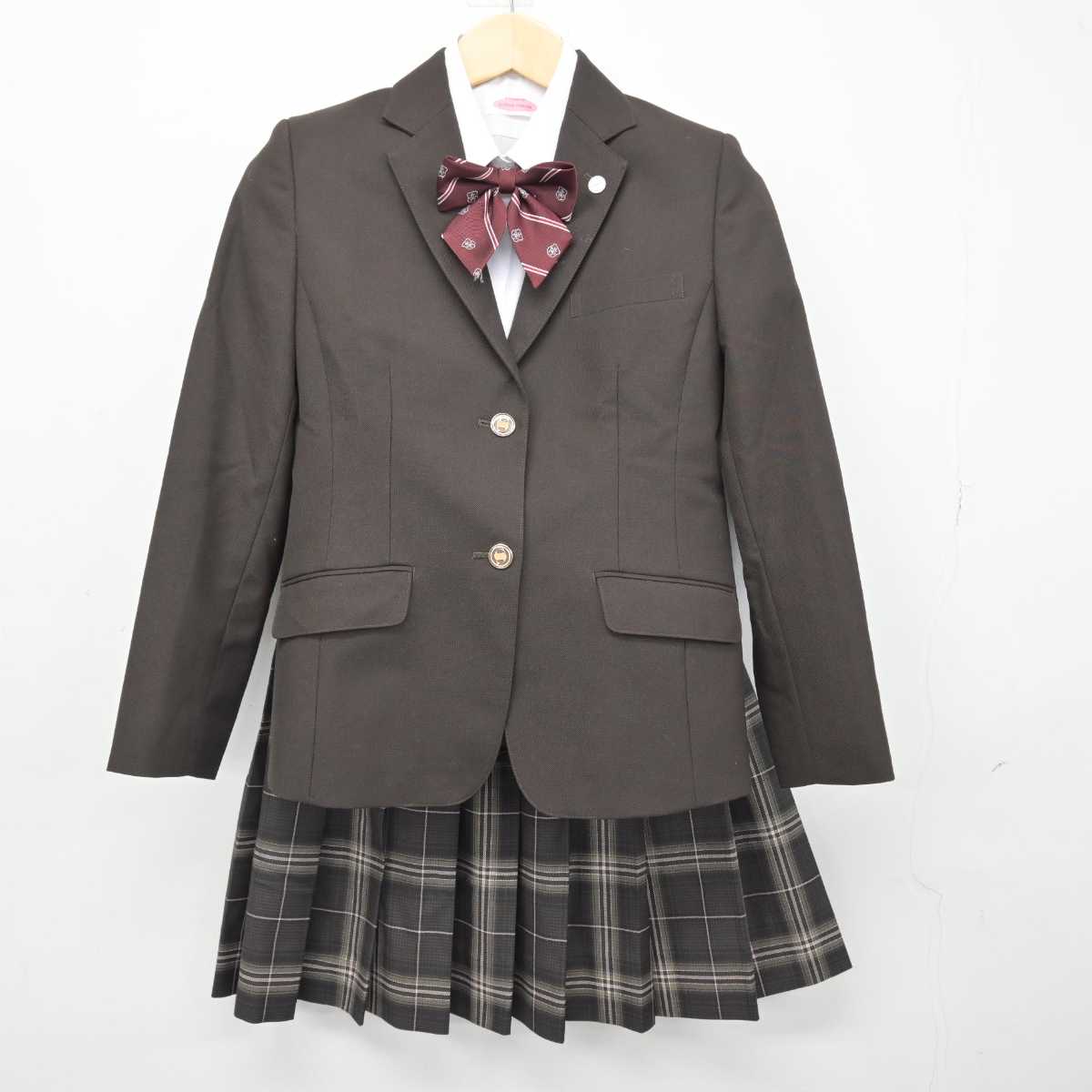 【中古】静岡県 静進情報高等専修学校 女子制服 5点 (ブレザー・シャツ・スカート) sf046416