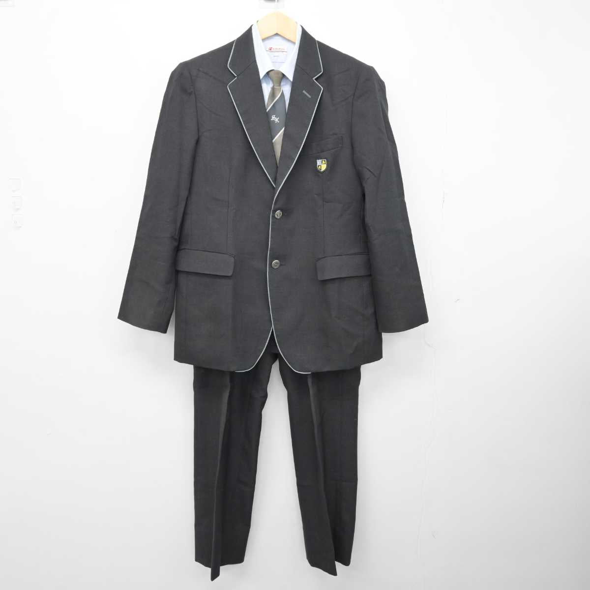 【中古】静岡県 清水国際高等学校 男子制服 5点 (ブレザー・シャツ・ズボン) sf046419