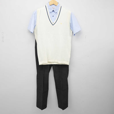 【中古】静岡県 清水国際高等学校 男子制服 3点 (シャツ・ニットベスト・ズボン) sf046420