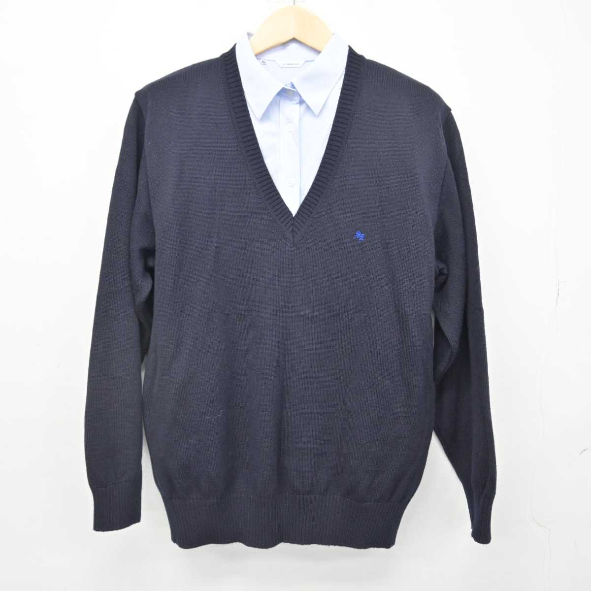 【中古】埼玉県 秀明英光高等学校 女子制服 2点 (シャツ・ニット) sf046425