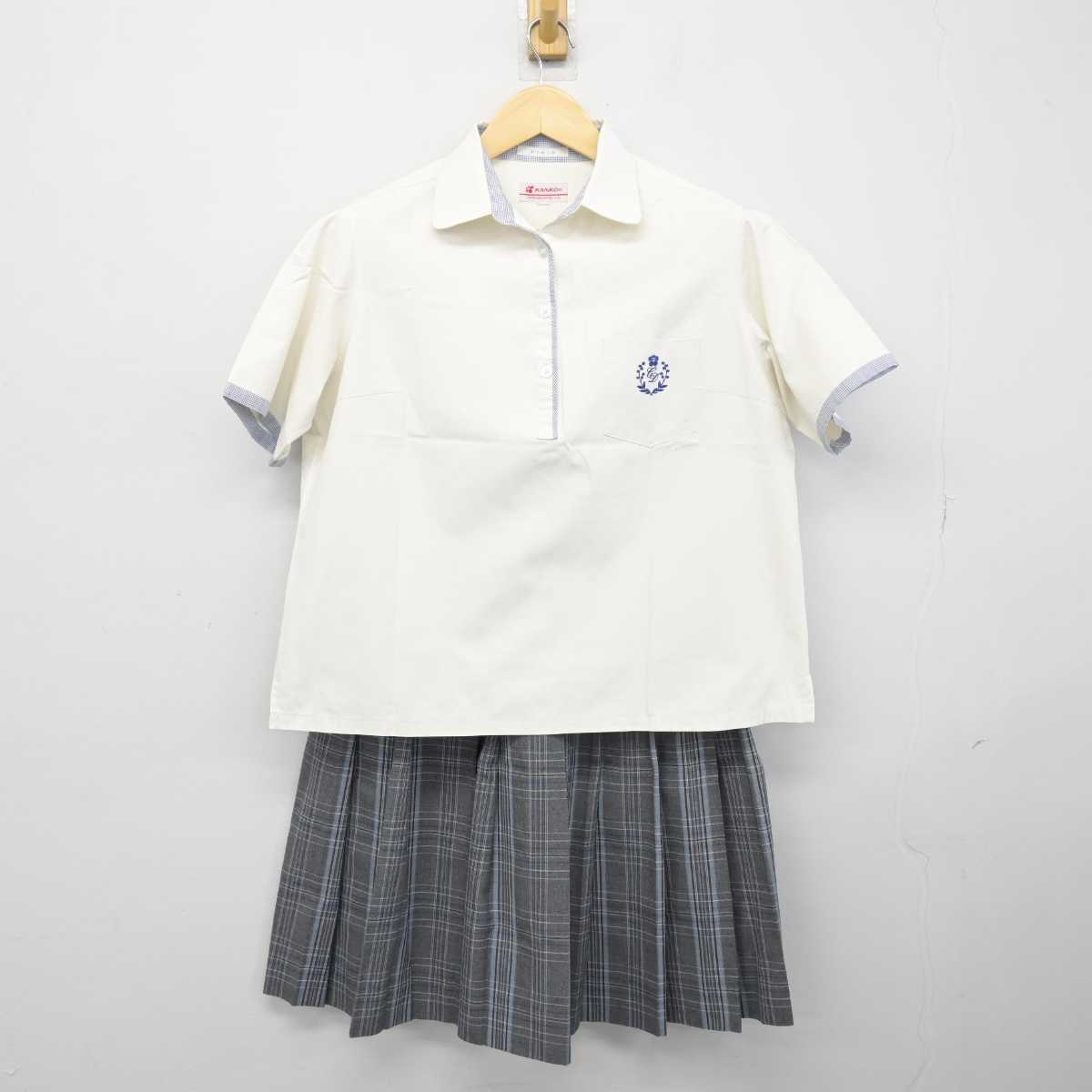 【中古】福岡県 筑紫台高等学校 女子制服 2点 (シャツ・スカート) sf046476