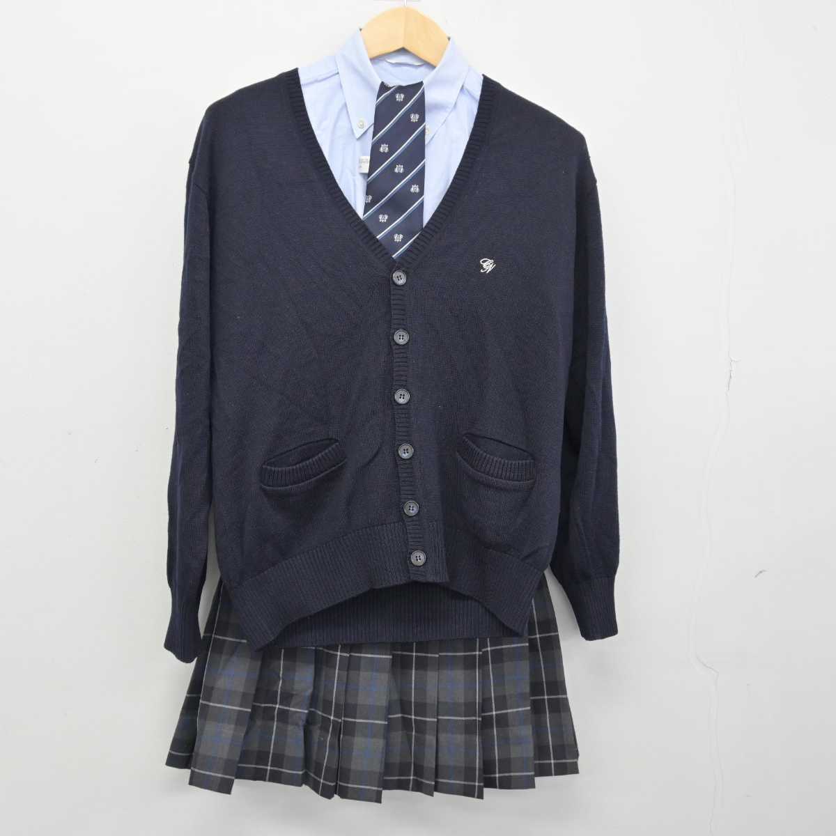 【中古】神奈川県 茅ケ崎西浜高等学校 女子制服 5点 (ブレザー・ニット・シャツ・スカート) sf046502