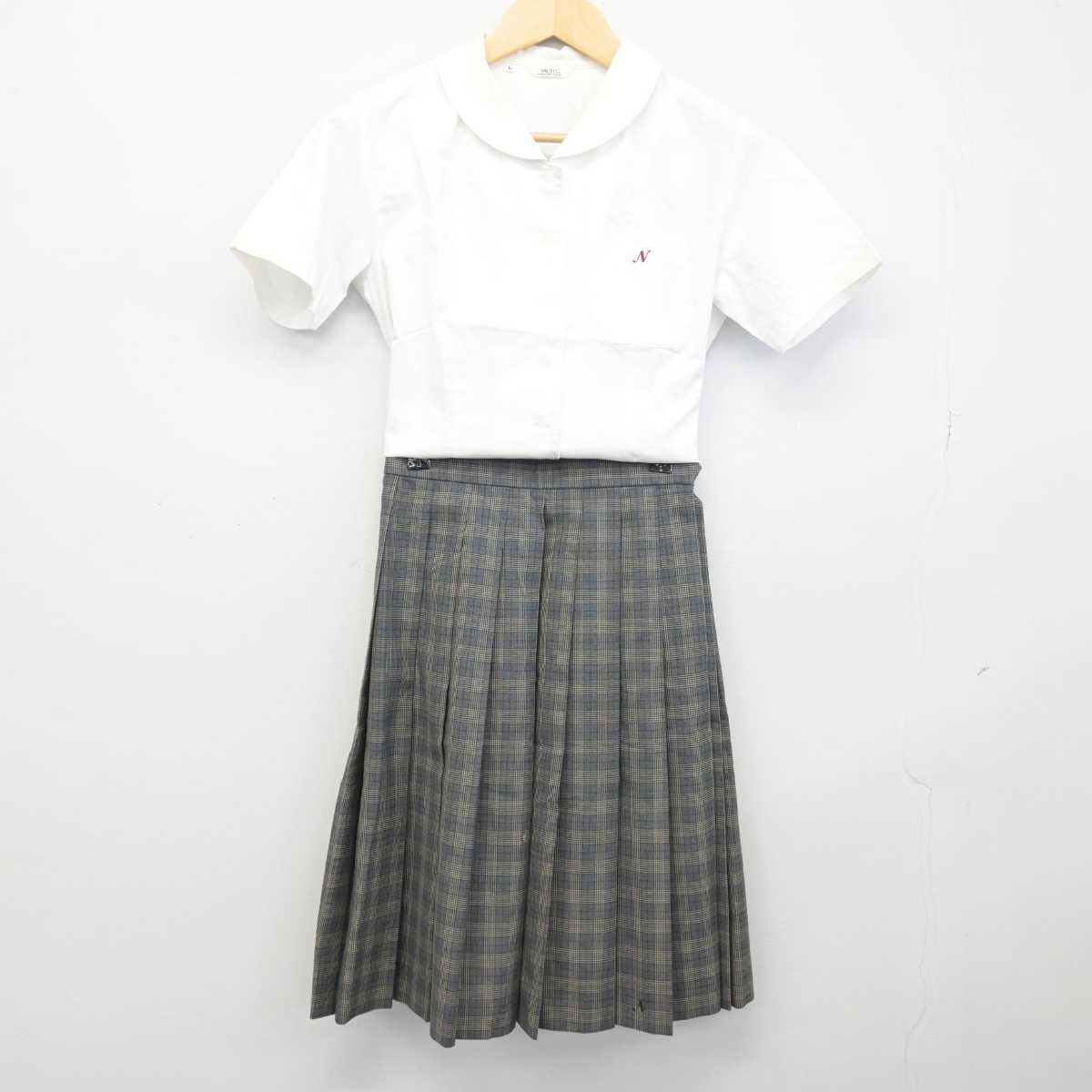 【中古】奈良県 西ノ京高等学校 女子制服 2点 (シャツ・スカート) sf046544