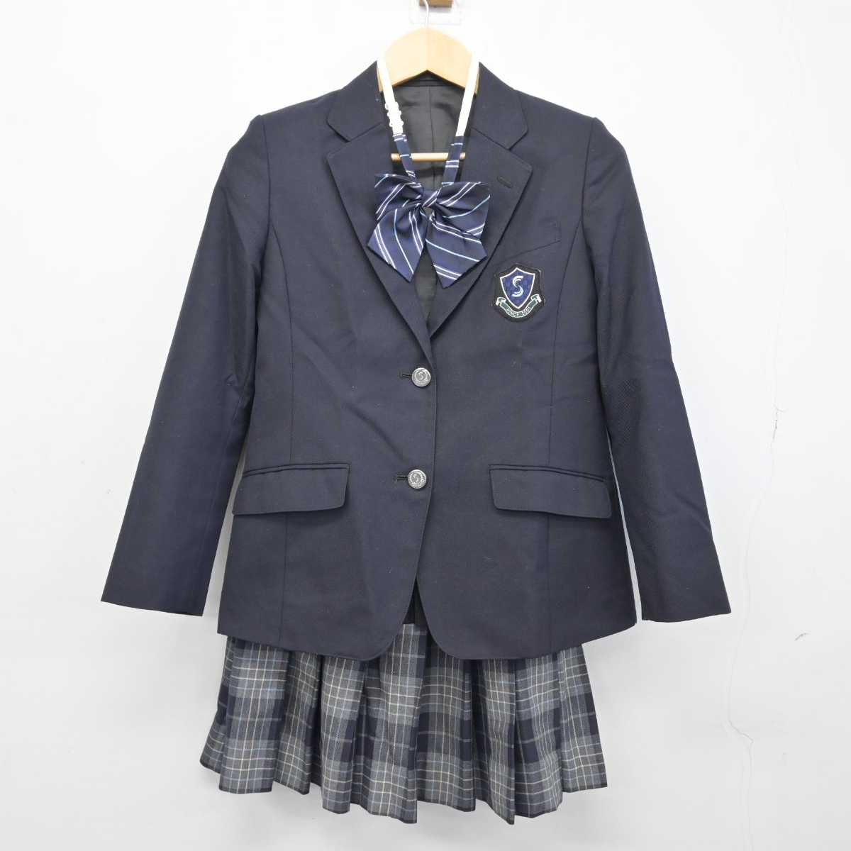 【中古】東京都 世田谷泉高等学校 女子制服 4点 (ブレザー・ニット・スカート) sf046548