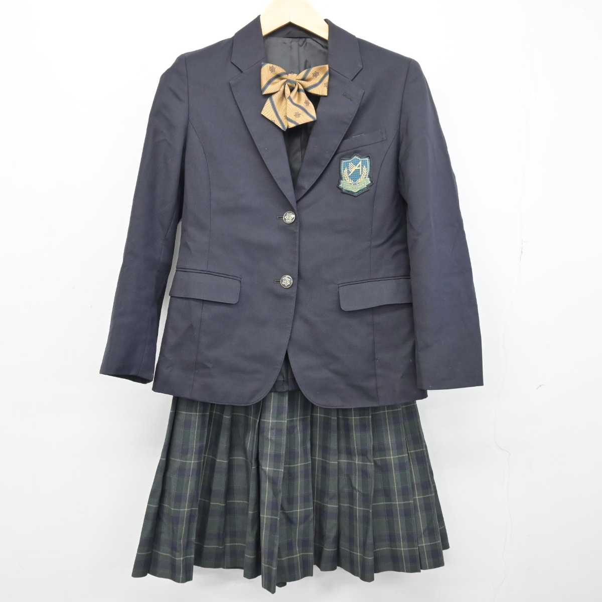 【中古】北海道 厚別南中学校 女子制服 4点 (ブレザー・ニットベスト・スカート) sf046556