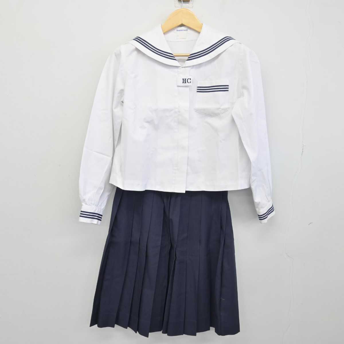 【中古】青森県 八戸商業高等学校 女子制服 4点 (セーラー服・スカート) sf046567