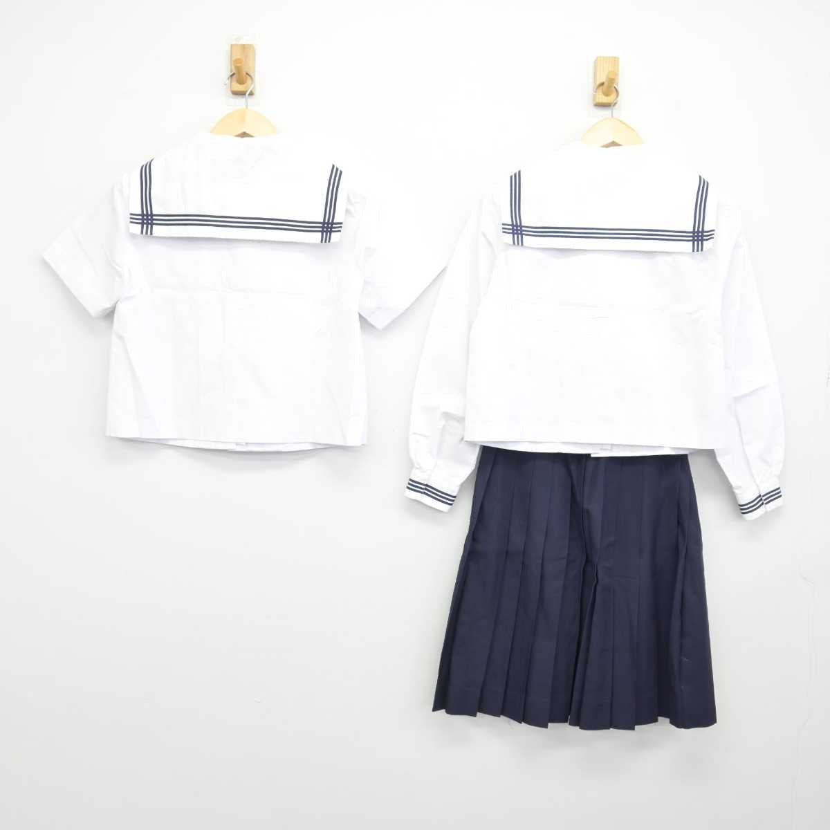 【中古】青森県 八戸商業高等学校 女子制服 4点 (セーラー服・スカート) sf046567