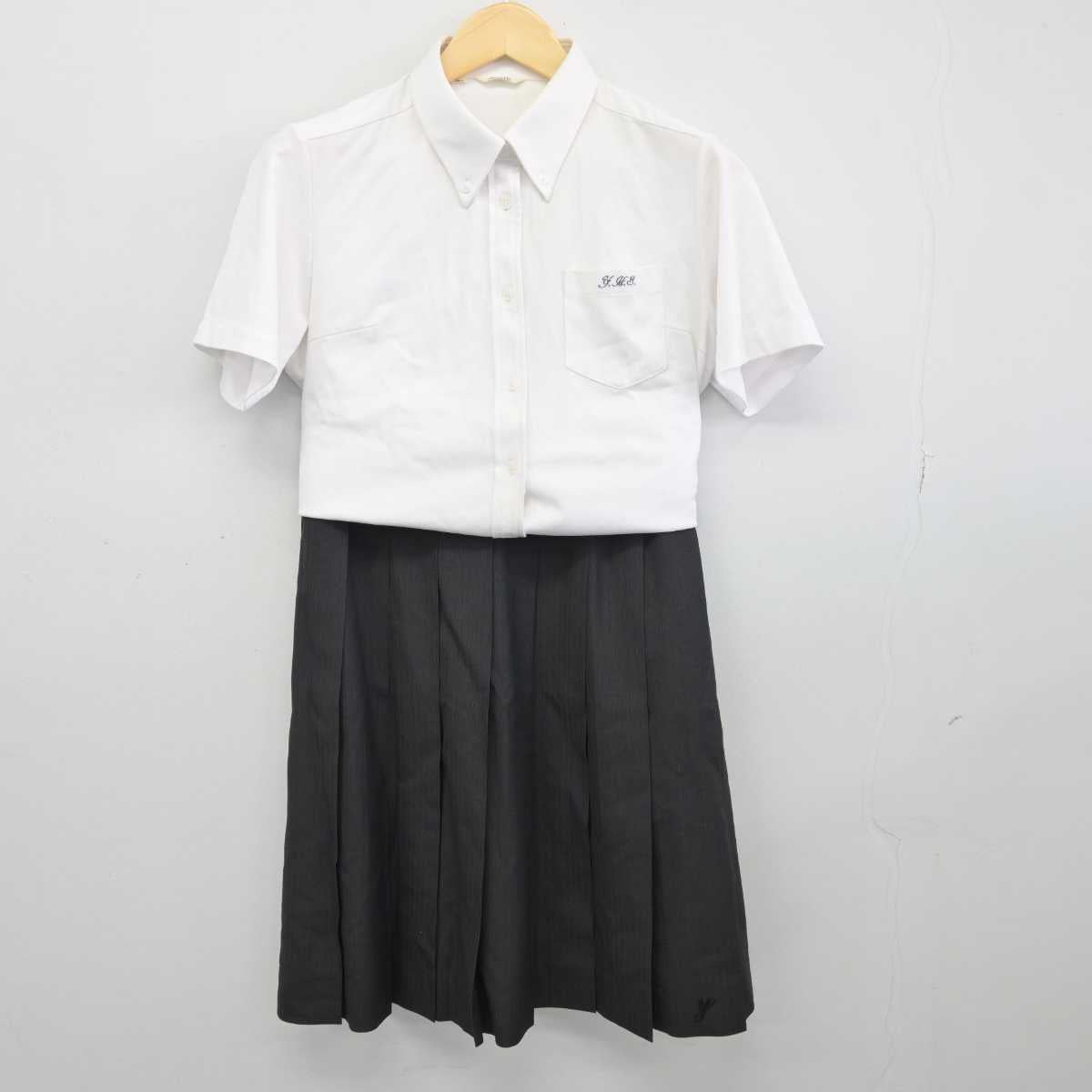 【中古】兵庫県 夢前高等学校 女子制服 3点 (シャツ・スカート) sf046603